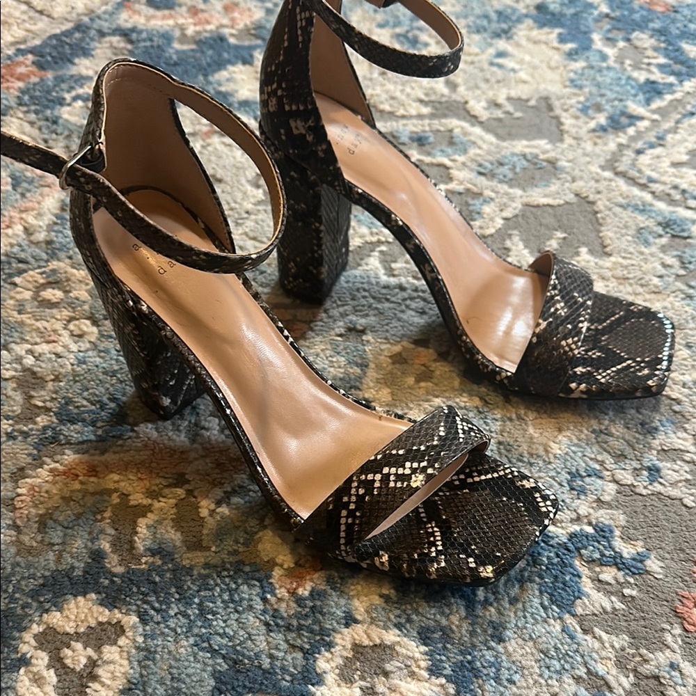 Black Stiletto Heels with Ankle Strap